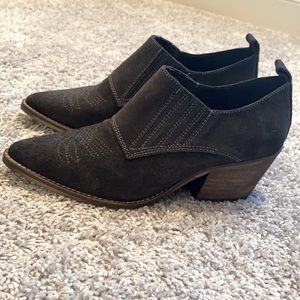 Dark Gray Cowboy Ankle Boots